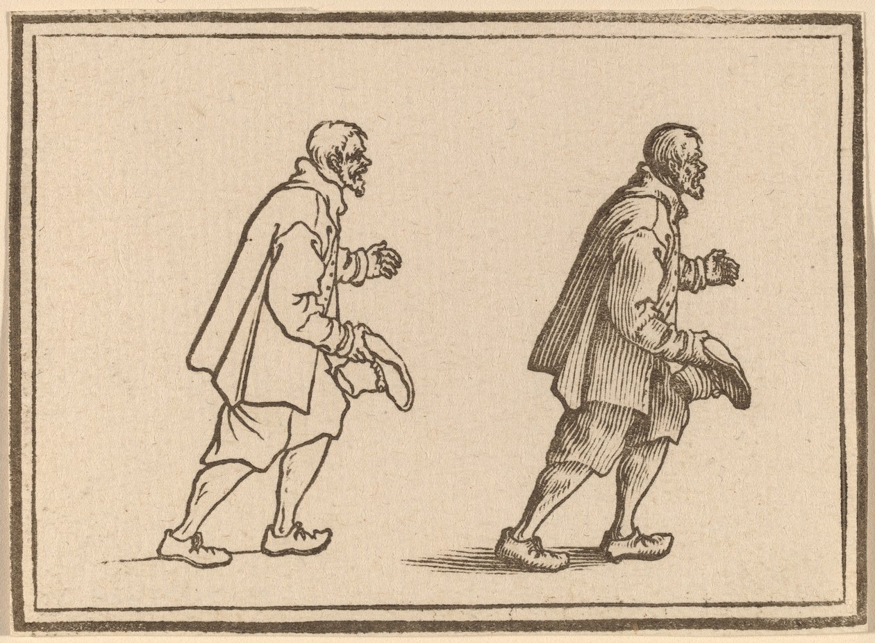 Bonde med hatt i hånd av Edouard Eckman after Jacques Callot