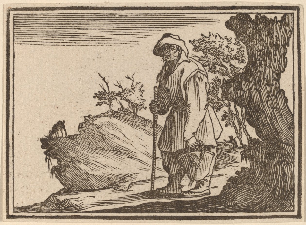 Bonde med sekk av Edouard Eckman after Jacques Callot