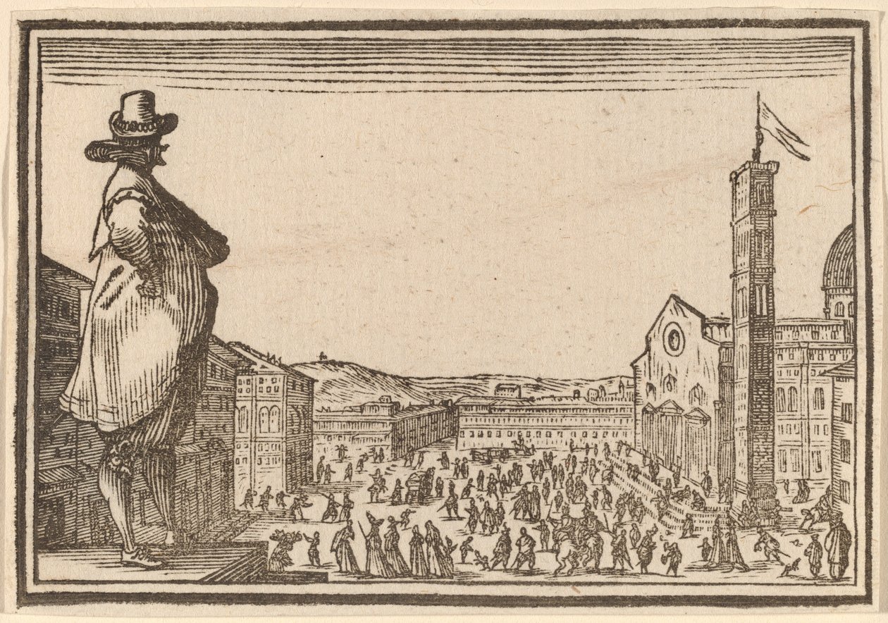 Piazza del Duomo, Firenze av Edouard Eckman after Jacques Callot
