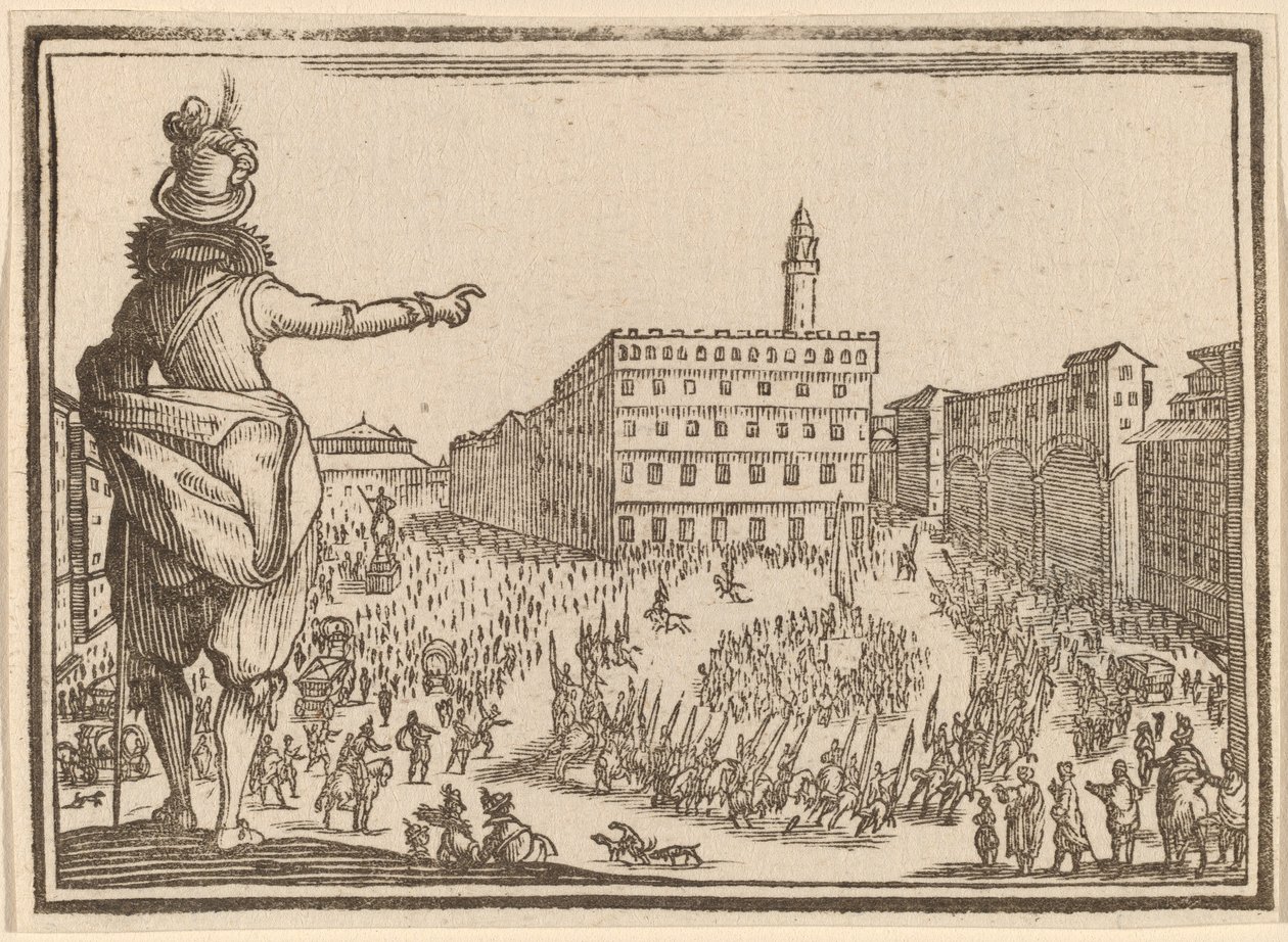 Piazza della Signoria, Firenze av Edouard Eckman after Jacques Callot