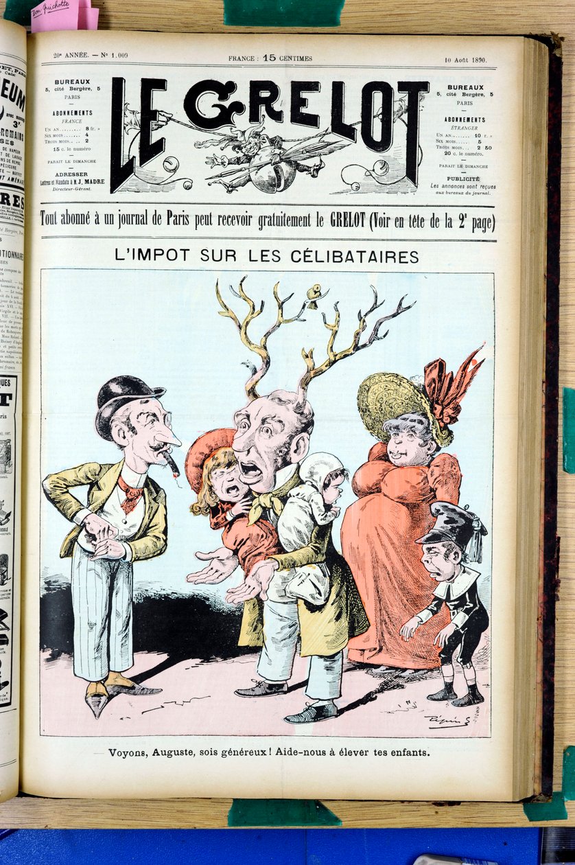 Omslag til "" Le Grelot"", nummer 1009, Satirical in Colors av Edouard Guillaumin Pepin