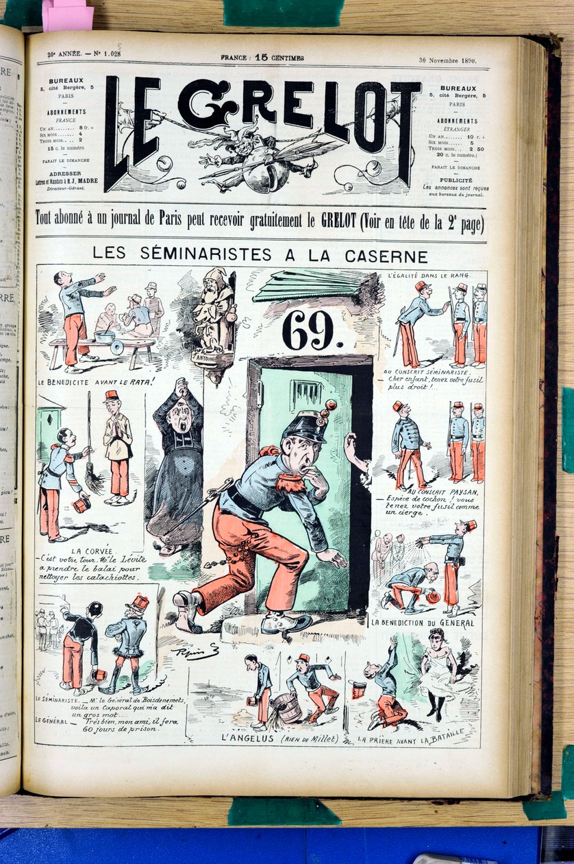 Omslag til "" Le Grelot"", nummer 1025, Satirical in Colors av Edouard Guillaumin Pepin