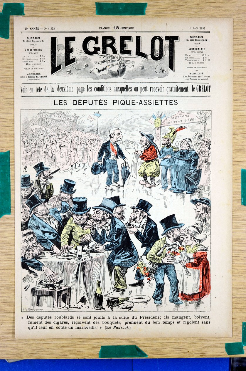Omslag til "" Le Grelot"", nummer 1323, Satirical in Colors av Edouard Guillaumin Pepin