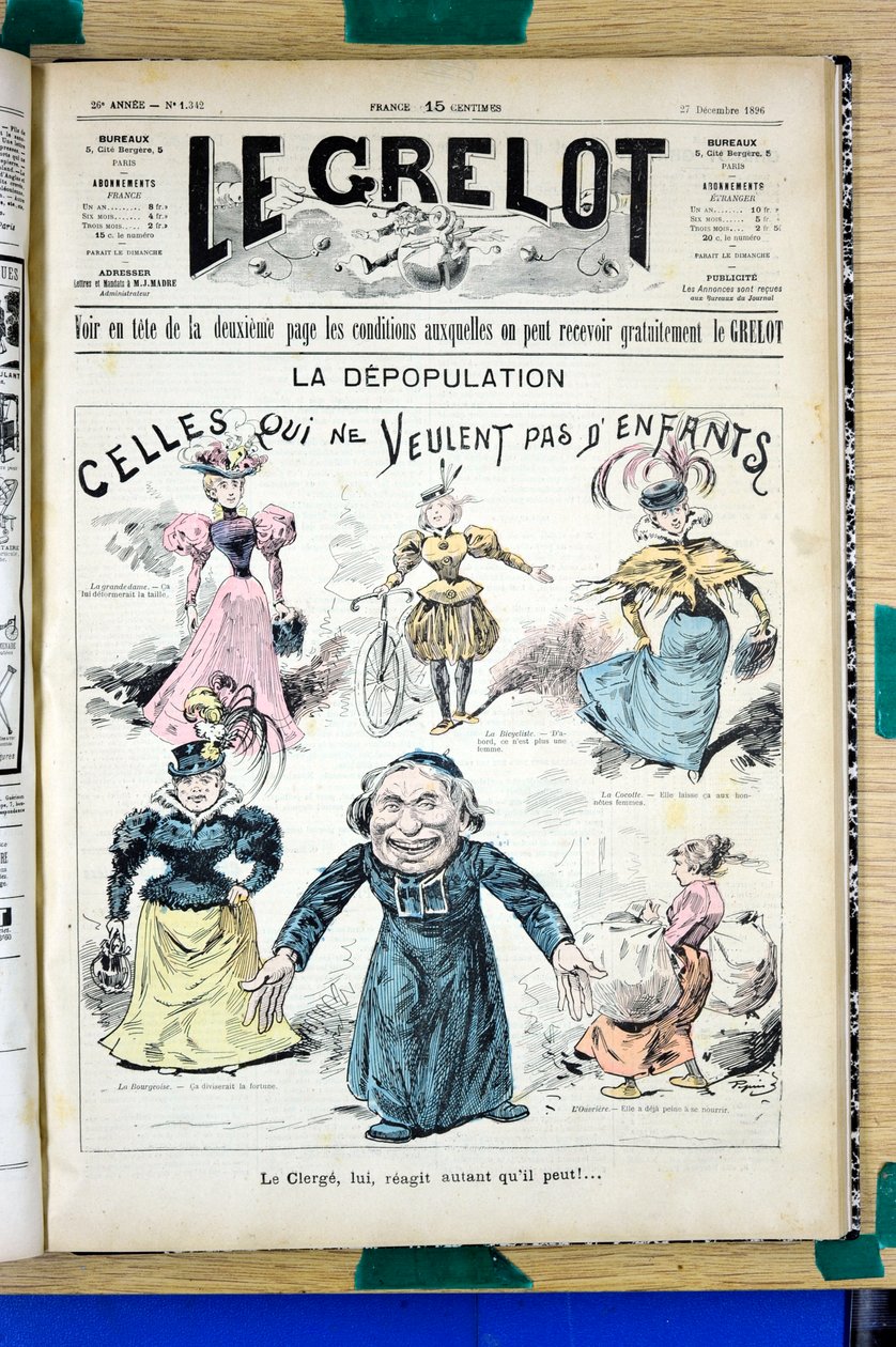 Omslag til "" Le Grelot"", nummer 1342, Satirical in Colors av Edouard Guillaumin Pepin
