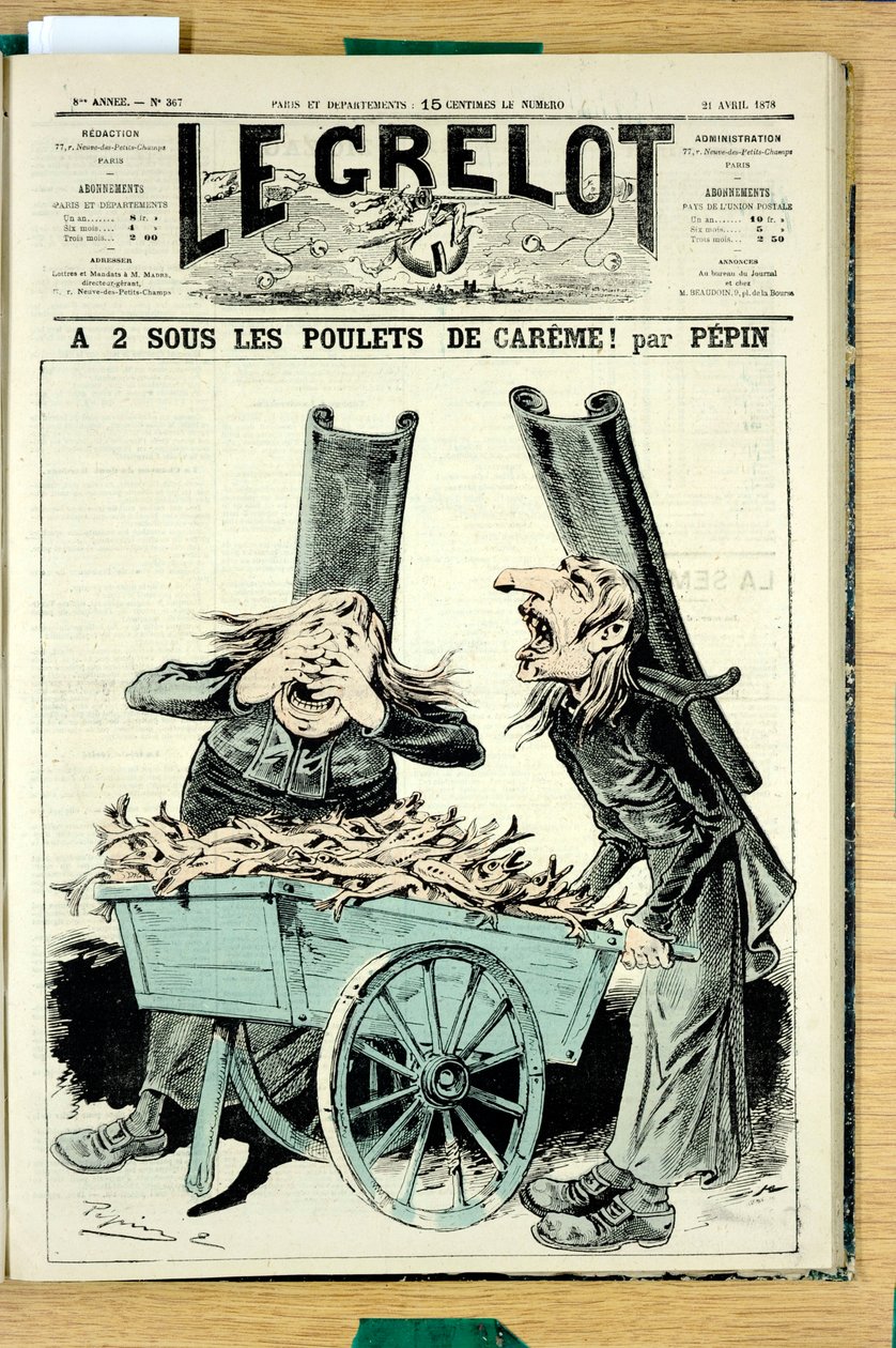 Omslag til "" Le Grelot"", nummer 367, Satirical in Colors av Edouard Guillaumin Pepin