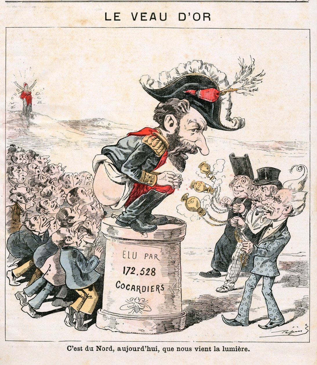 Omslag til “” Le Grelot””, nummer 889, Satirical in Colors av Edouard Guillaumin Pepin