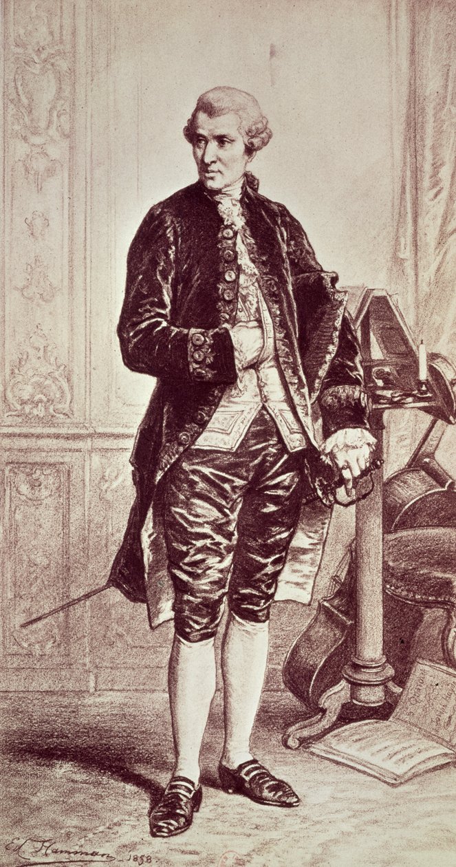 Joseph Hadyn (1732-1809) 1858 (gravering) av Edouard Jean Conrad Hamman
