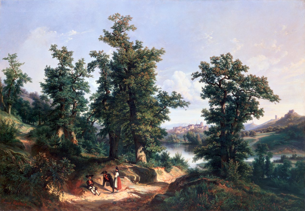 Inngang til Saverne-skogen, 1838 av Edouard Jean Marie Hostein