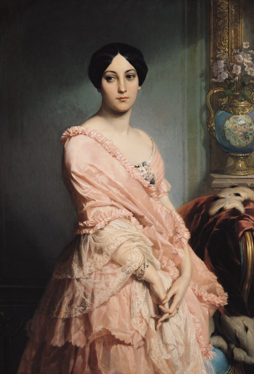 Portrett av Madame F, 1850-51 av Edouard Louis Dubufe