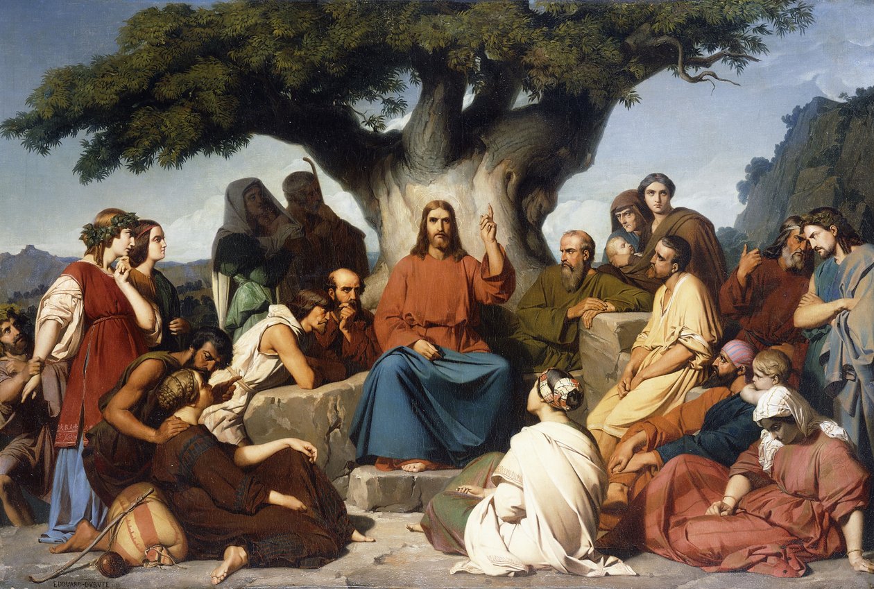 "Overkallelse av Jesus Kristus på fjellet" av Edouard Louis Dubufe