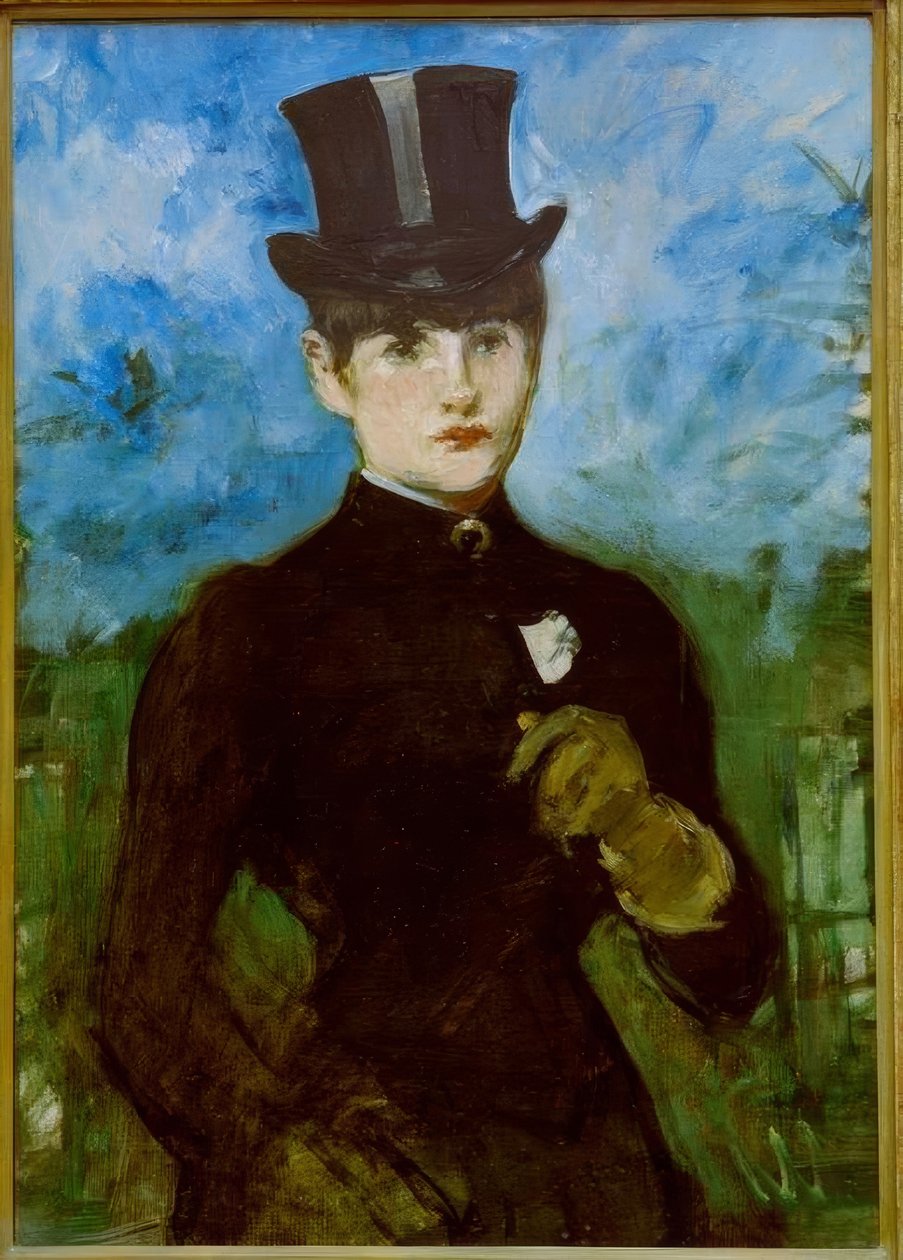 Amazon, blå bakgrunn av Édouard Manet