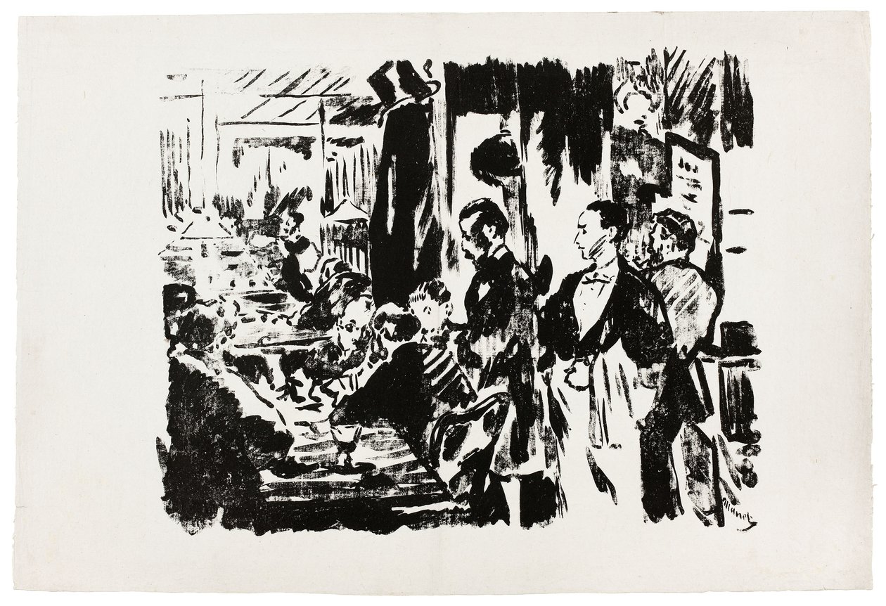 På kaféen (upublisert tallerken) av Édouard Manet