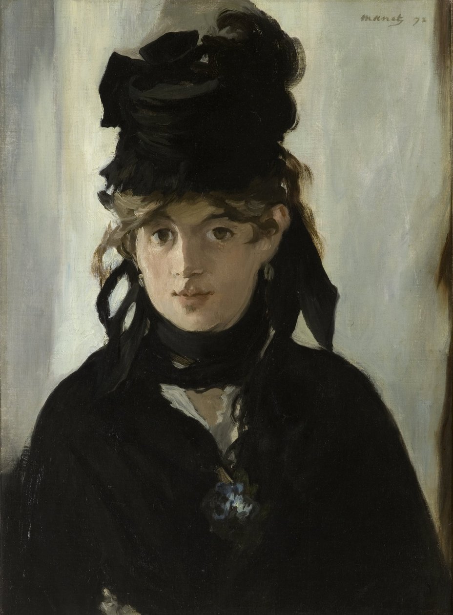 Berthe Morisot med en bukett fioler, ca. 1880 av Édouard Manet