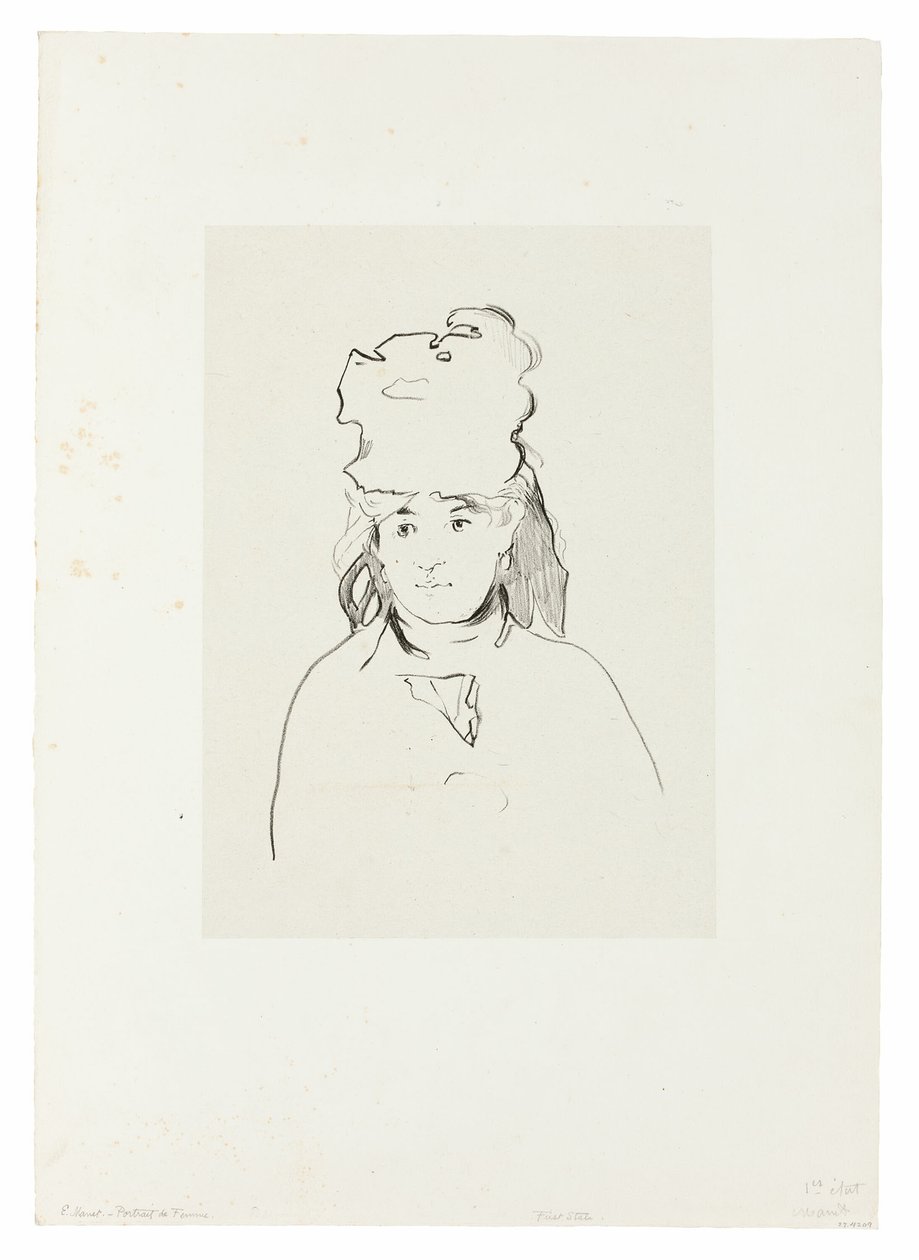 Berthe Morisot i silhuett av Édouard Manet