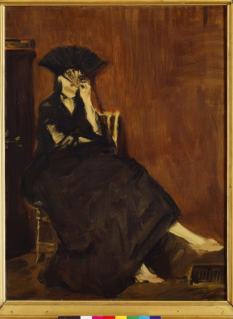 Berthe Morisot med viften av Édouard Manet