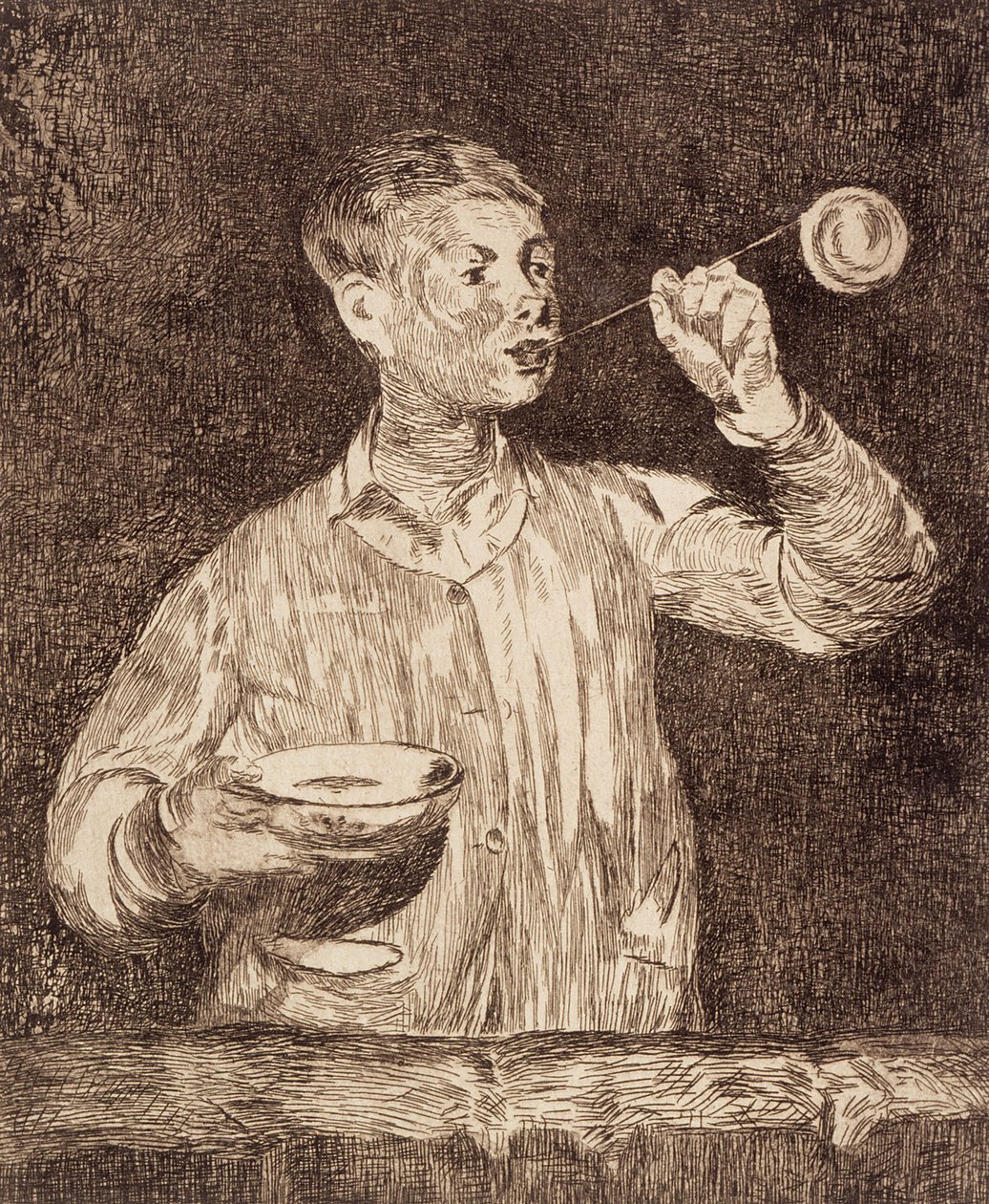 Gutt som blåser såpebobler av Édouard Manet