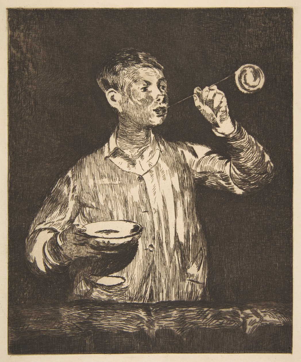 Gutt med såpebobler av Édouard Manet