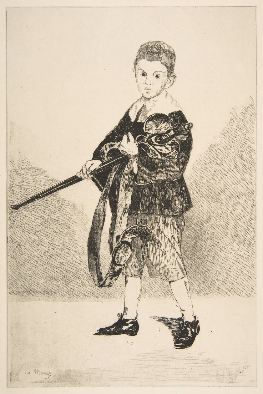 Gutt med sverd, vendt til venstre, 1862. av Édouard Manet