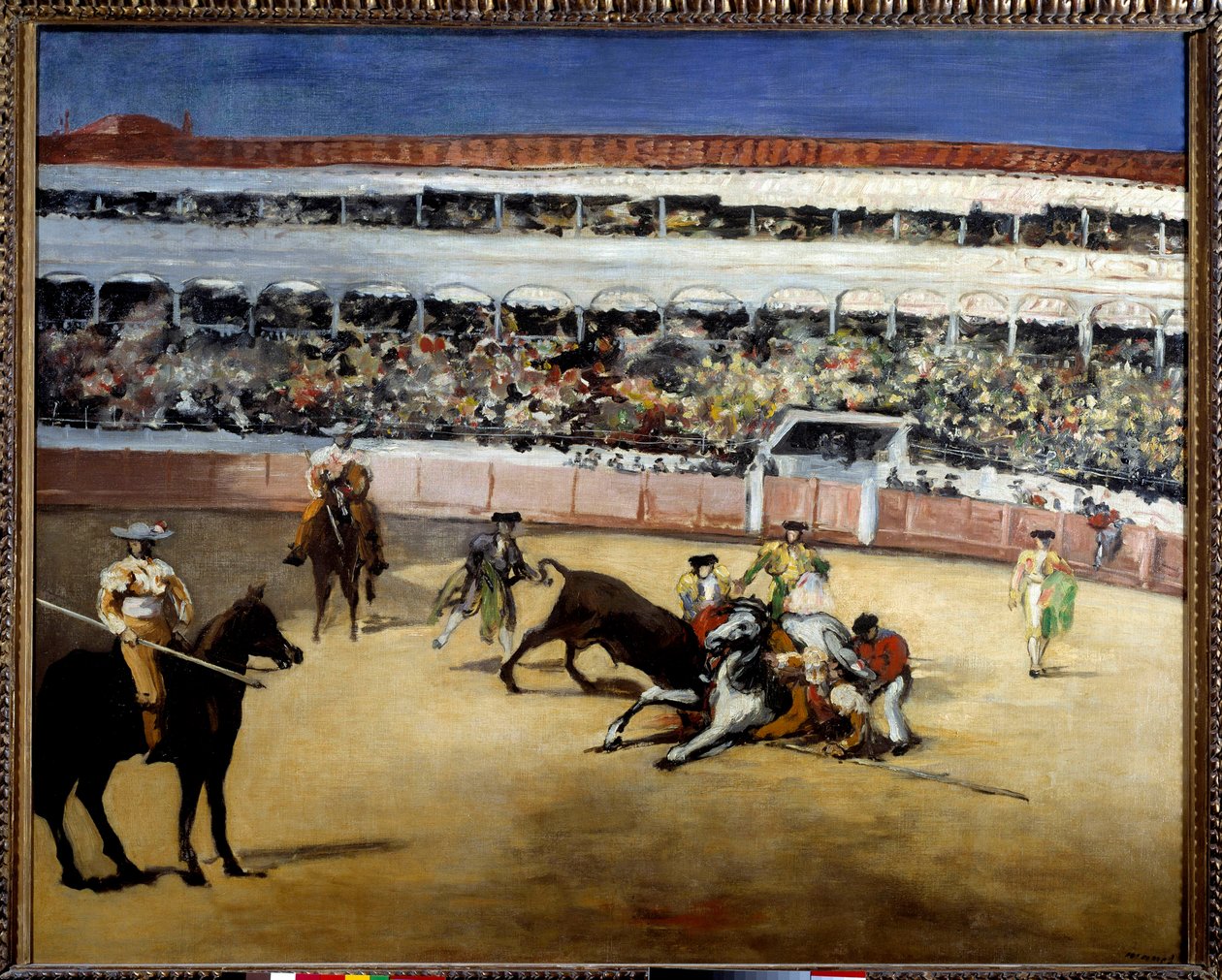 Okser kjemper. Representasjon av en tyrefekting. Maleri av Edouard Manet (1832-1883) av Édouard Manet