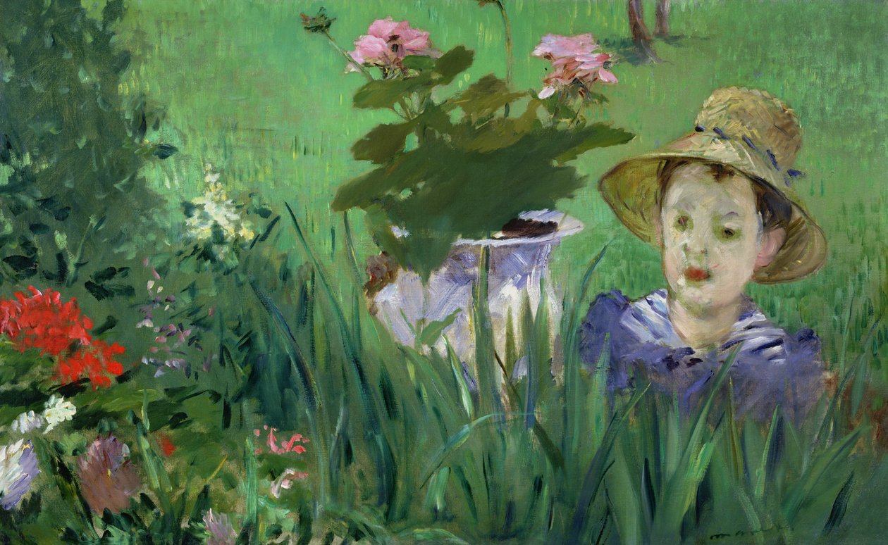 Barn i blomstene (Jacques Hoschede) 1876 av Édouard Manet