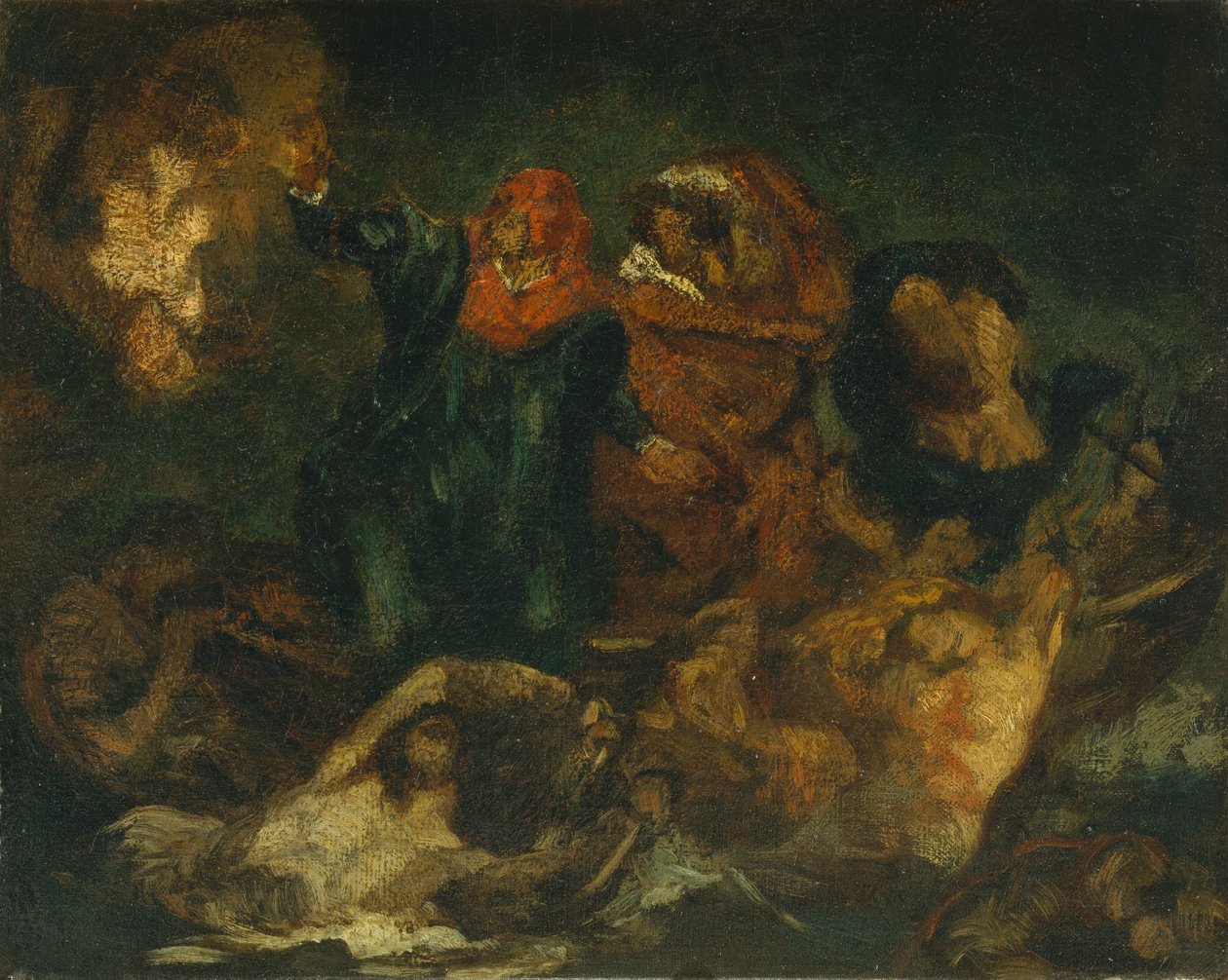 Kopi etter Delacroixs Bark of Dante, ca. 1859. av Édouard Manet