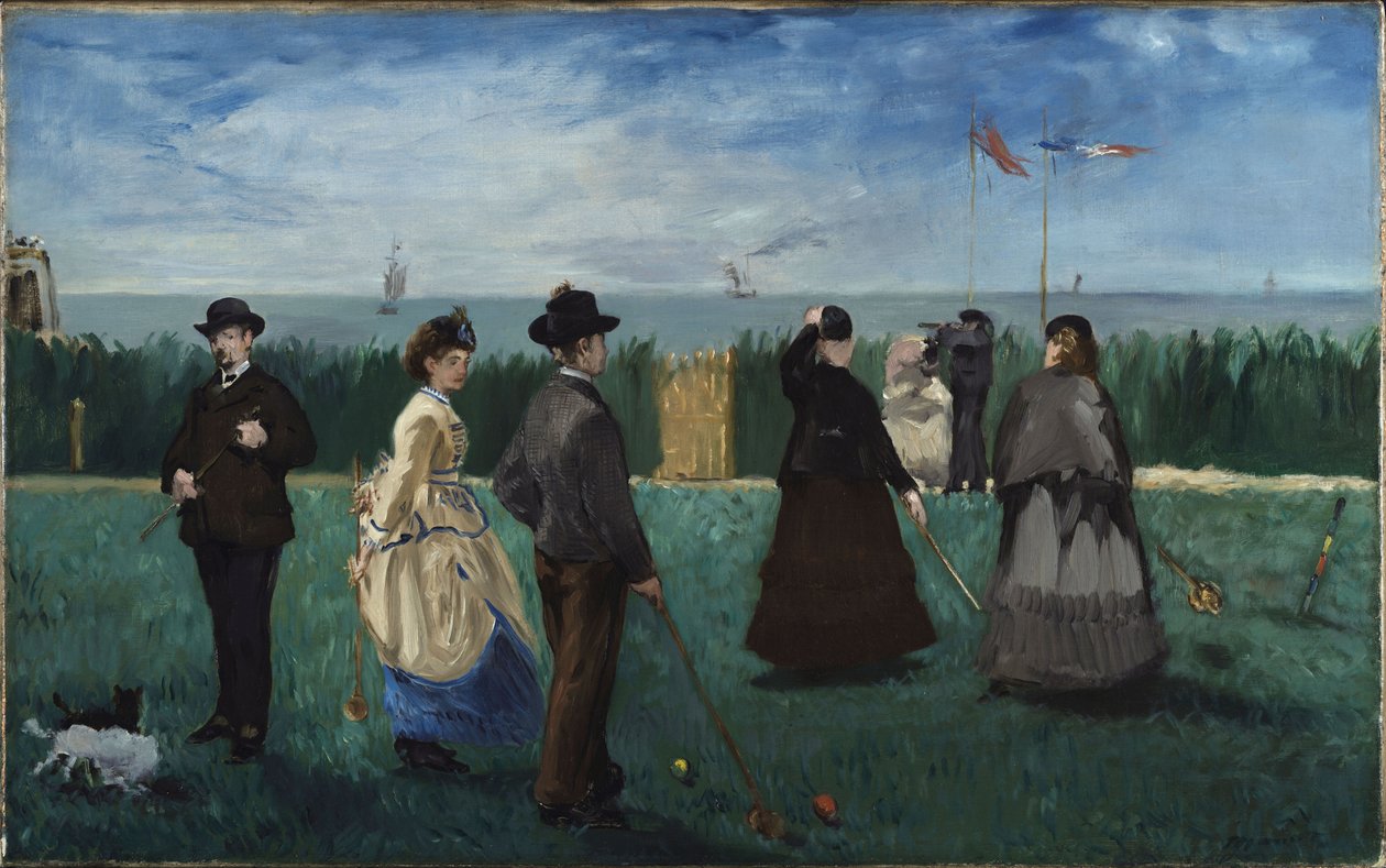 Krokket i Boulogne, ca. 1871. av Édouard Manet