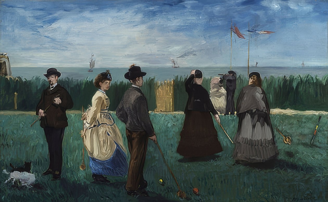Krokketspillet i Boulogne. Rundt 1871 av Édouard Manet