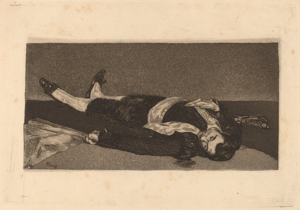 Dead Toreador Bullfighter mort, 1868. av Édouard Manet