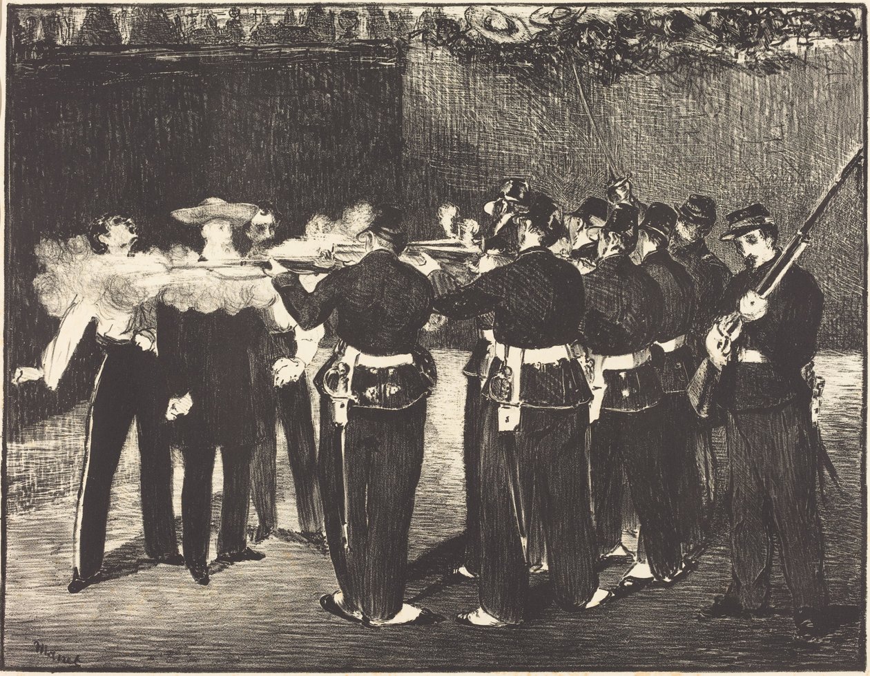 Maximilians død i Querétaro av Édouard Manet