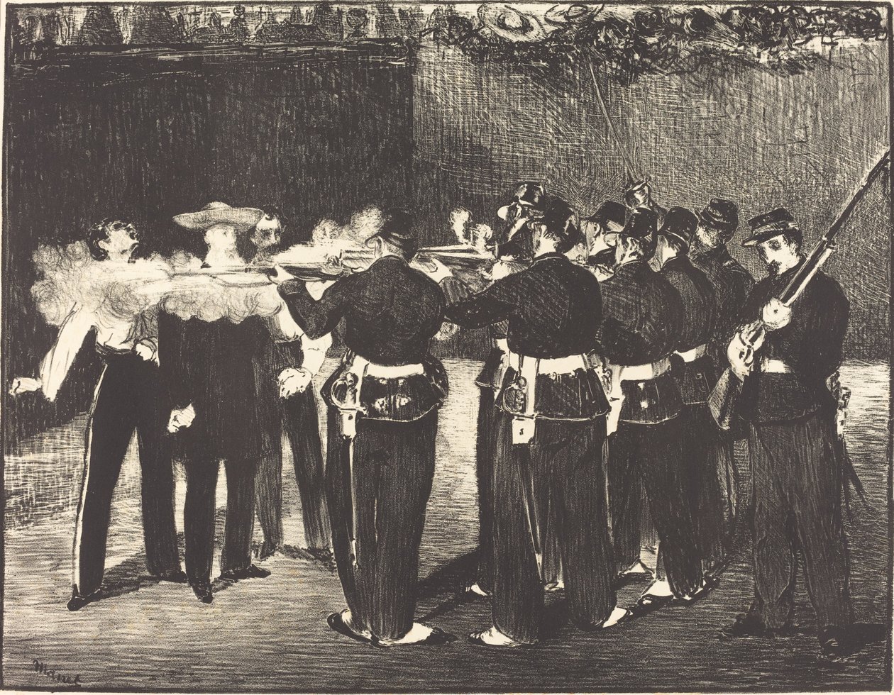 Maximilians død ved Queretaro L'execution de Maximilien, 1867. av Édouard Manet