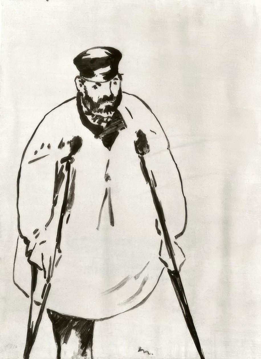 En mann på krykker av Édouard Manet