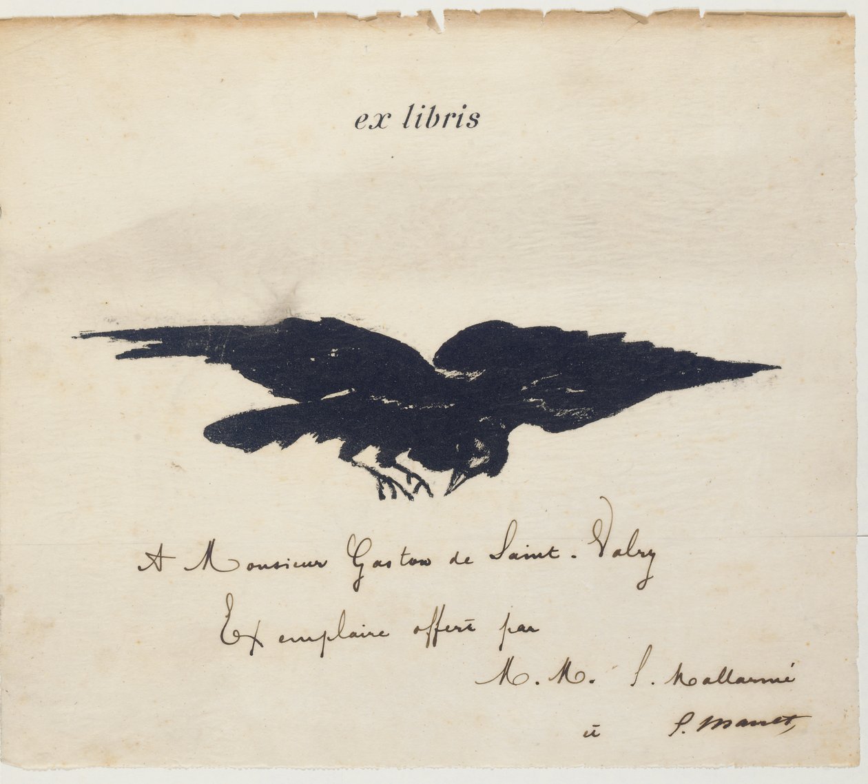 Ex-libris litografiert av Edouard Manet for å illustrere: Edgar Allen POE. Kråken. Ravnen. Oversettelse av Stéphane Mallarmé med illustrasjoner av Edouard Manet av Édouard Manet