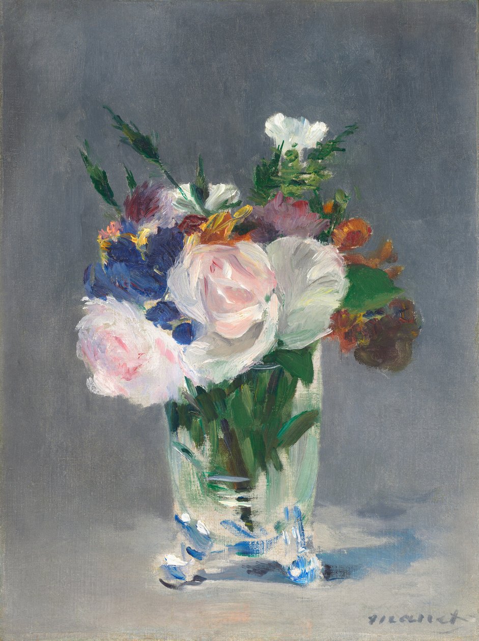 Blomster i en krystallvase av Édouard Manet