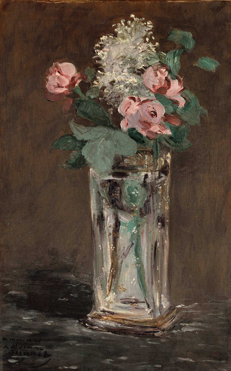 Blomster i en krystallvase av Édouard Manet