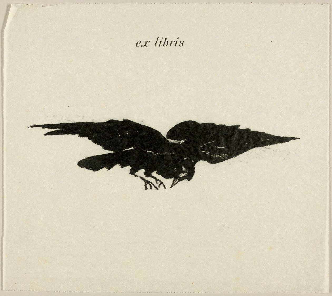 Flying Raven: ex libris, fra The Raven (Le Corbeau) av Édouard Manet