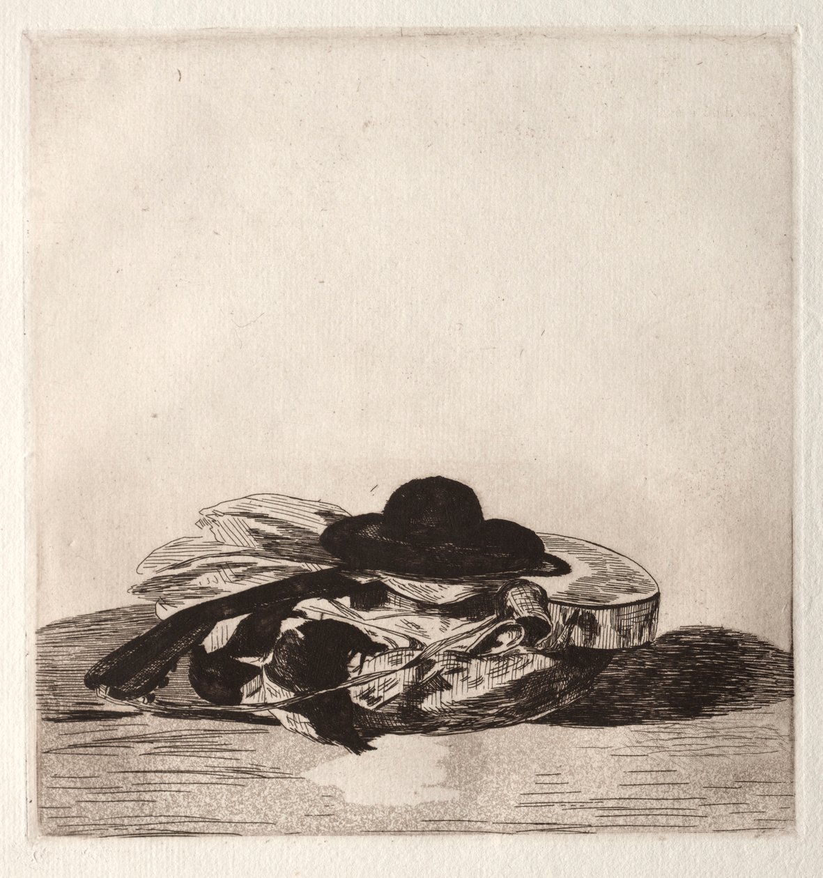 Frontispice for en utgave av Etchings: Hat and Guitar, 1862. av Édouard Manet