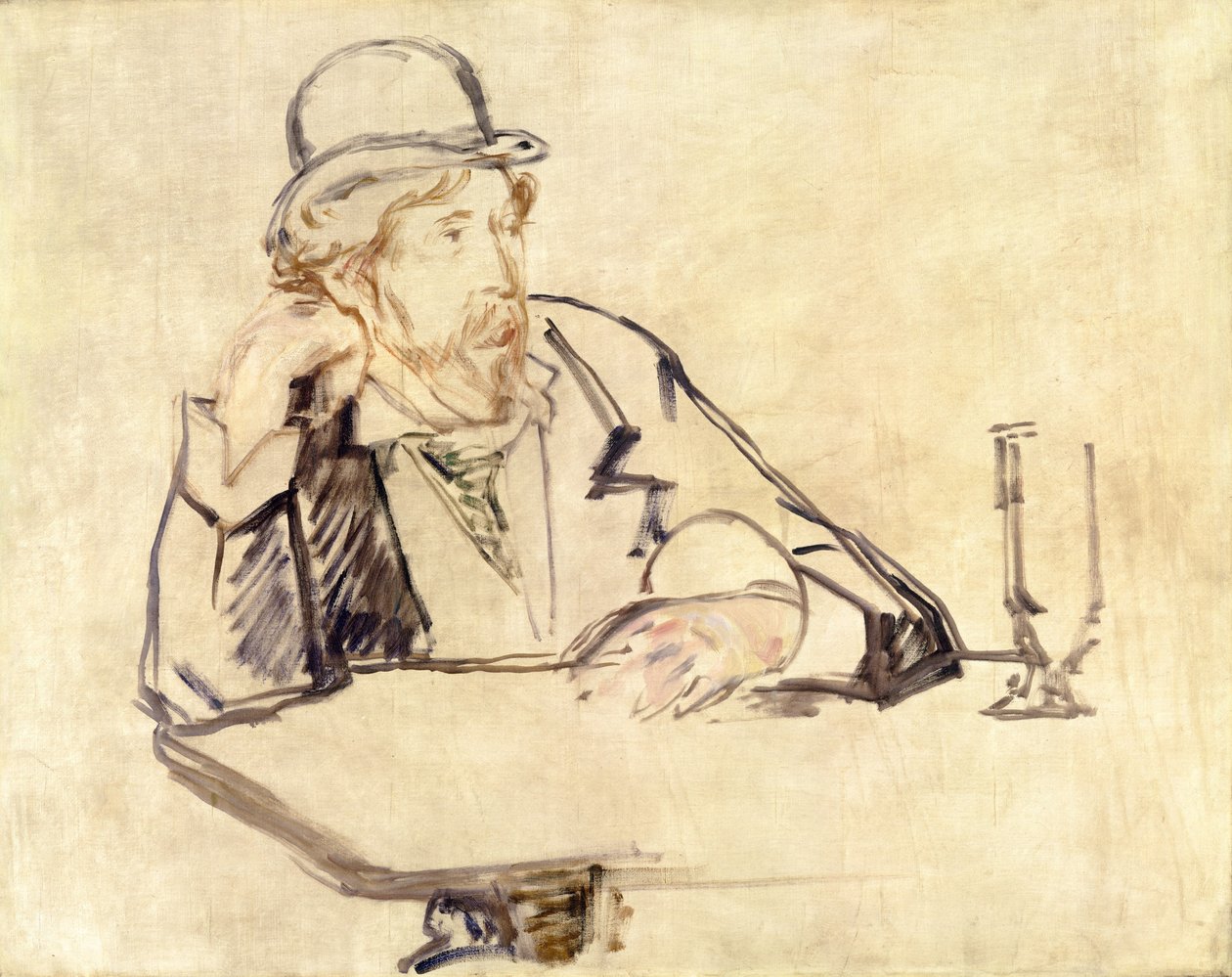 George Moore 1852-1933 på kafeen, 1878 eller 1879 av Édouard Manet