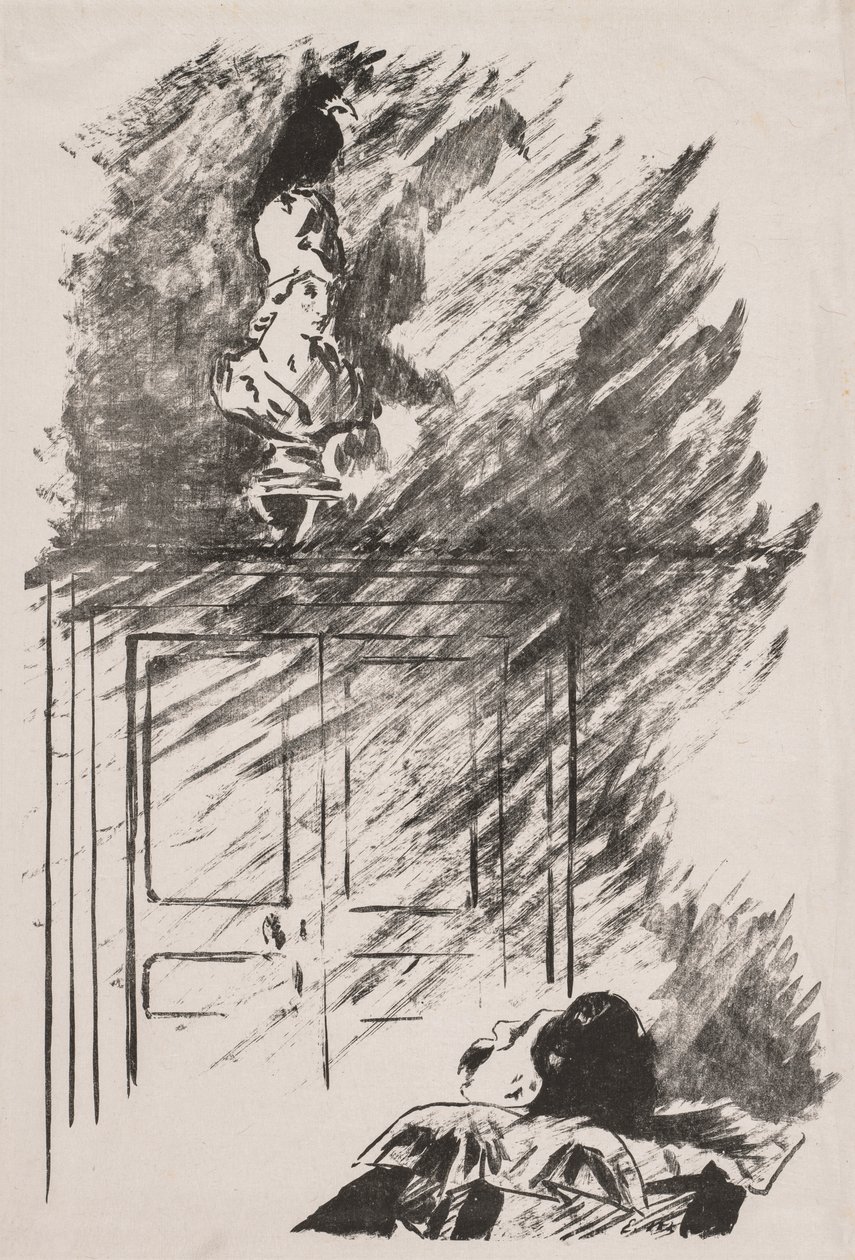Illustrasjon for The Raven av Edgar Allan Poe av Édouard Manet