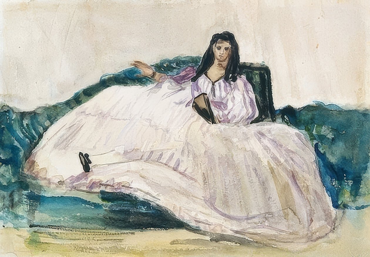 Jeanne Duval - elskerinnen til Baudelaire. Um 1862 av Édouard Manet