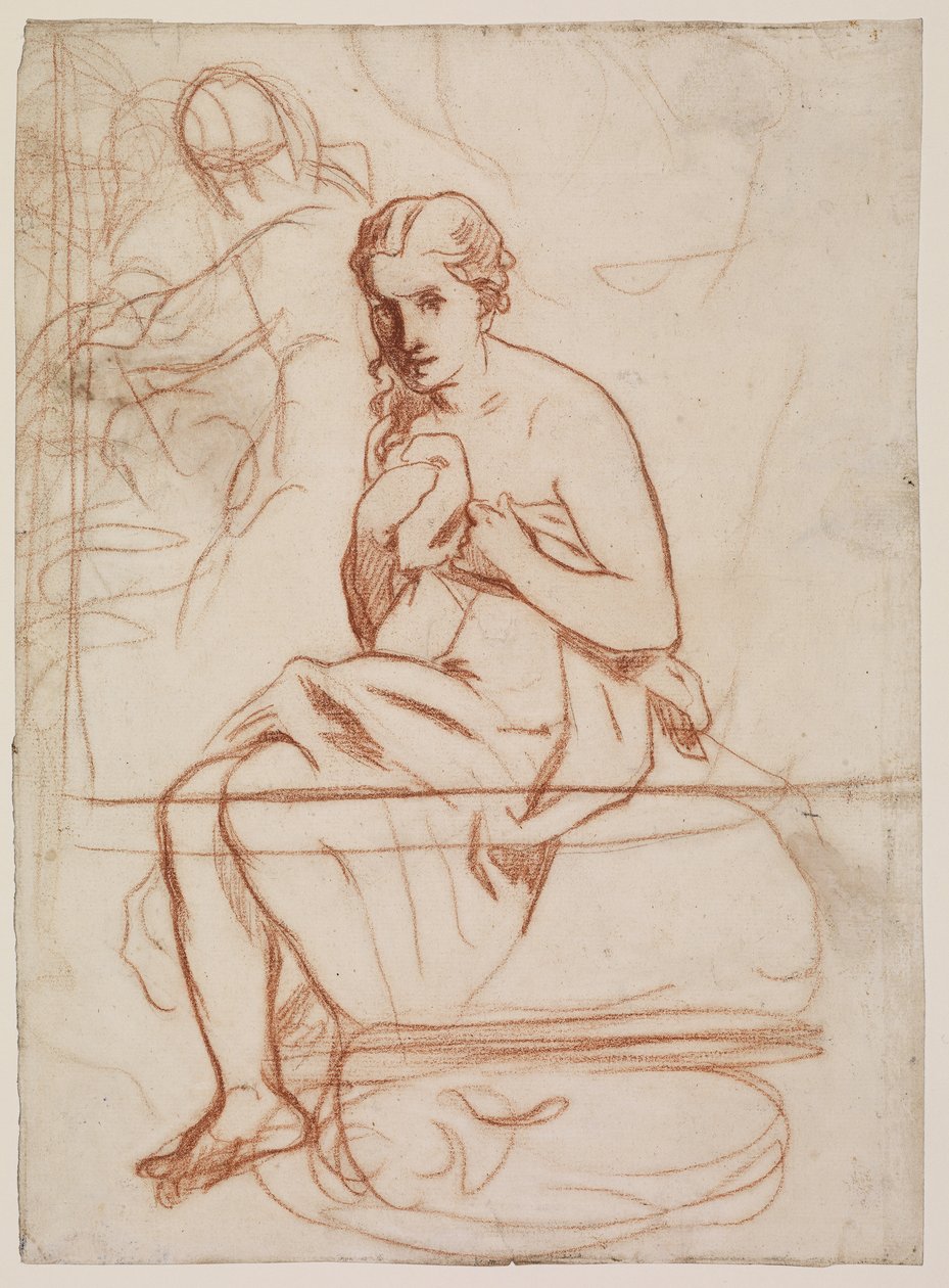 La Toilette, 1860 (kritt på papir) (recto of 5838672) av Édouard Manet