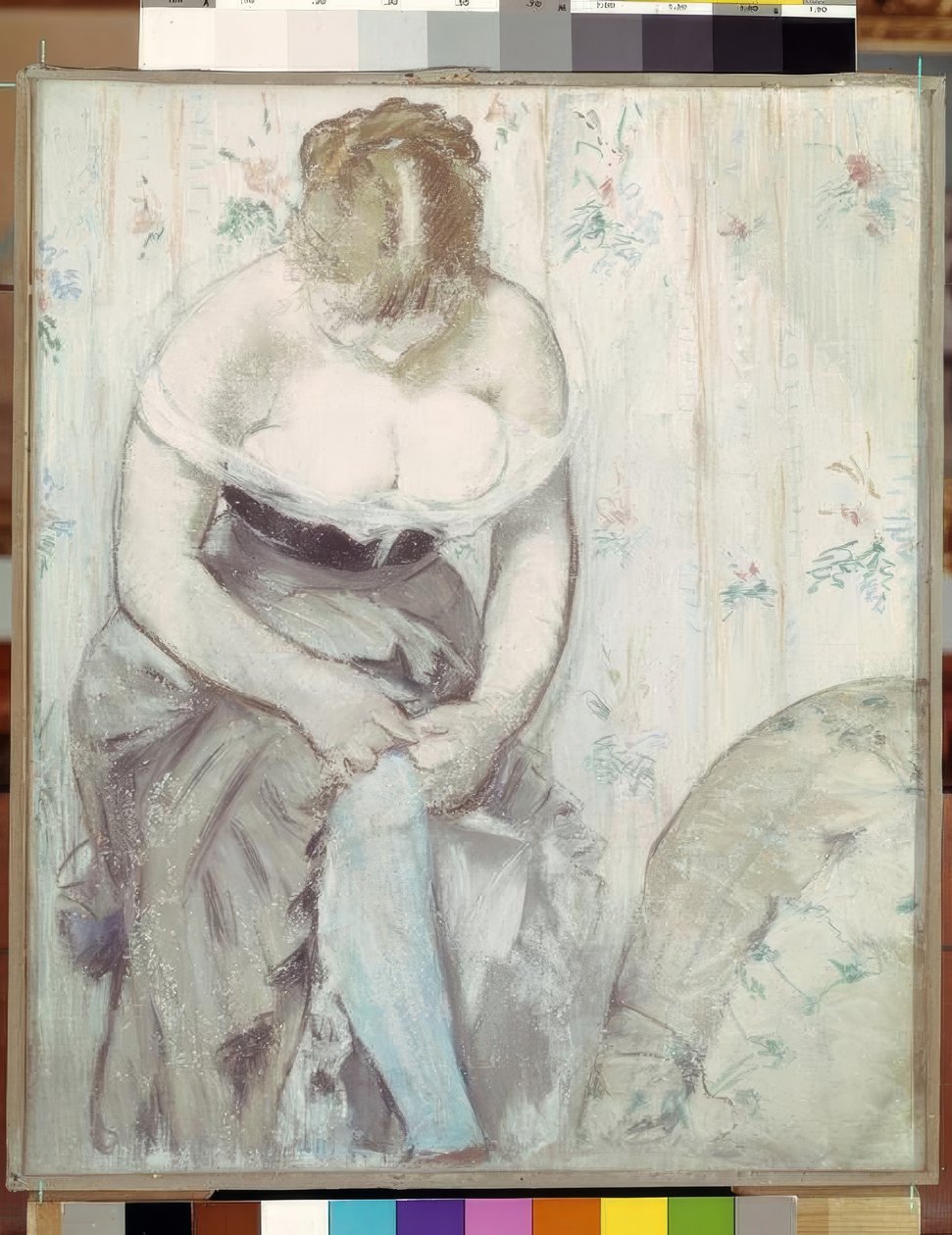 Kvinnen med strømpebåndet av Édouard Manet