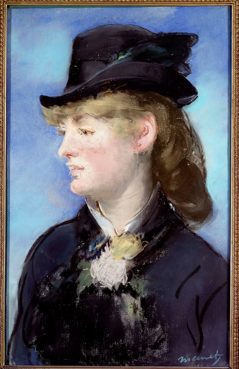 Modellen av servitrisen på "bar aux Folies-Bergeres" maleri av Manet Edouard (1832-1883) maler pastell 0,540 m. - 0,340 m. Dijon, Museum of Fine Arts - Studie av barpiken for Le Bar des Folies Bergeres av Édouard Manet