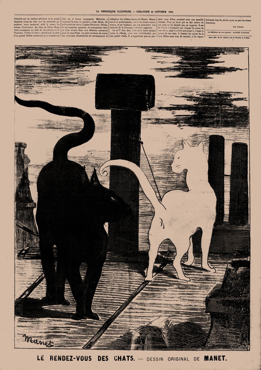 The Meeting of the Cats, 1869. av Édouard Manet