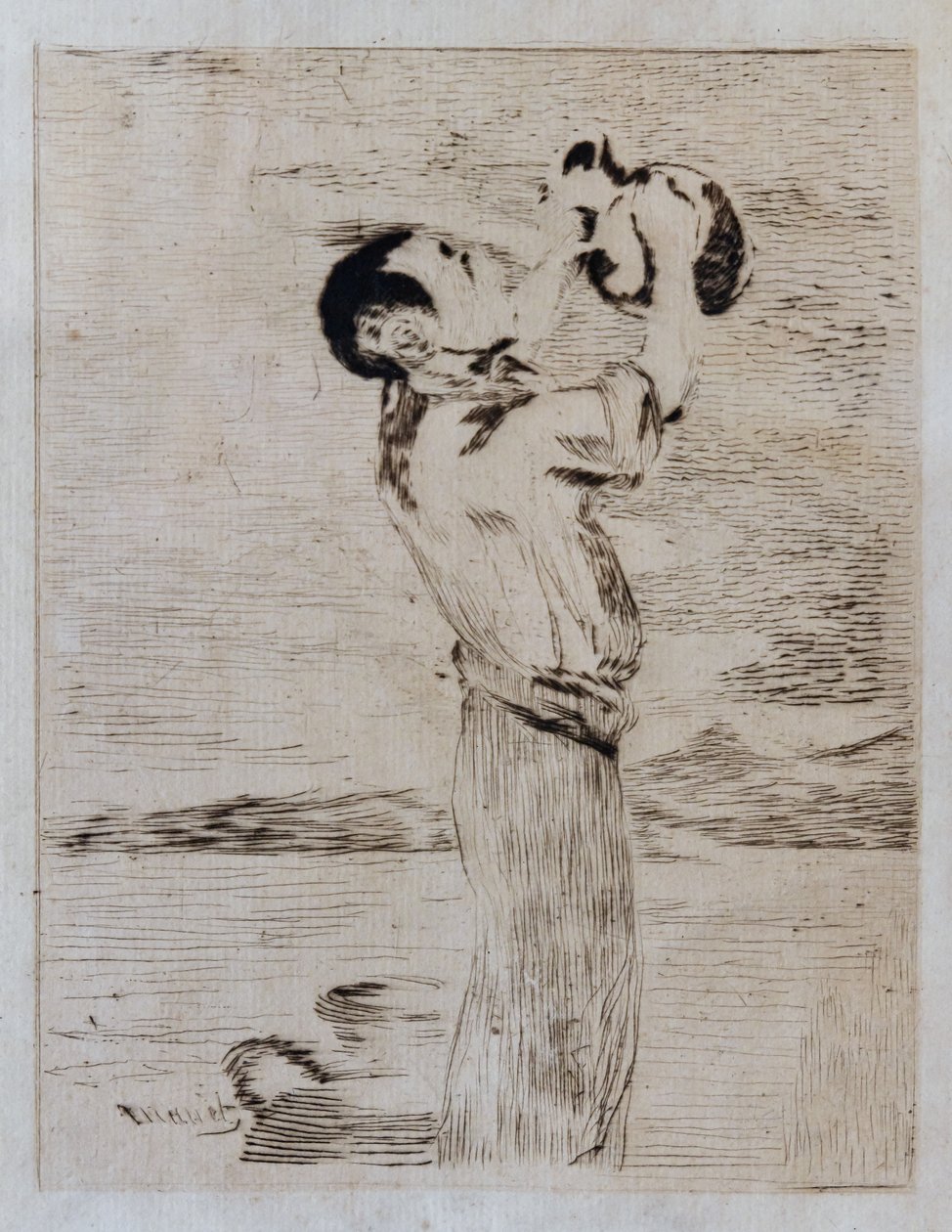 Vanndrikkeren (etsing og tørrpunkt) av Édouard Manet