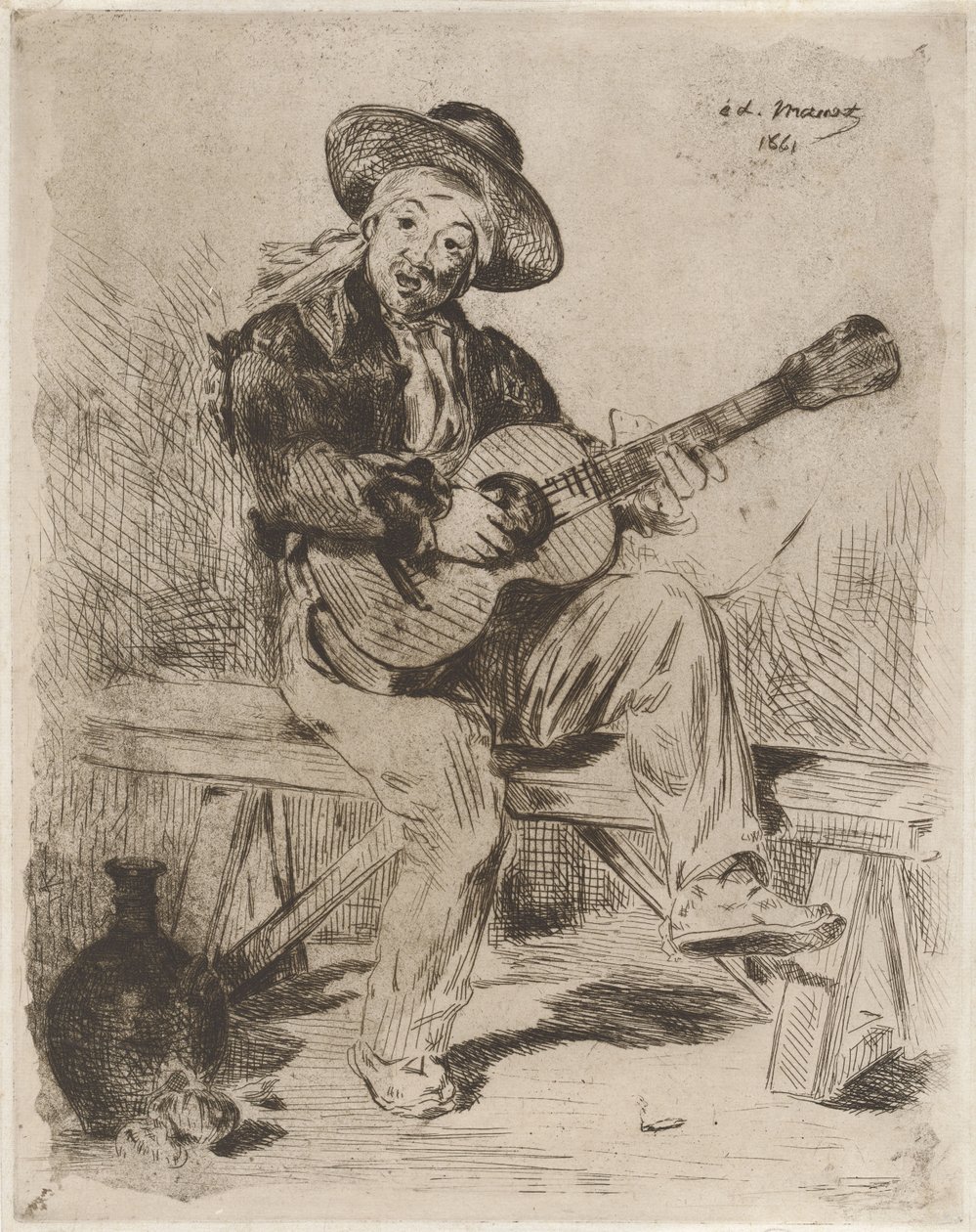 Den spanske sangeren eller Gitaristen av Édouard Manet