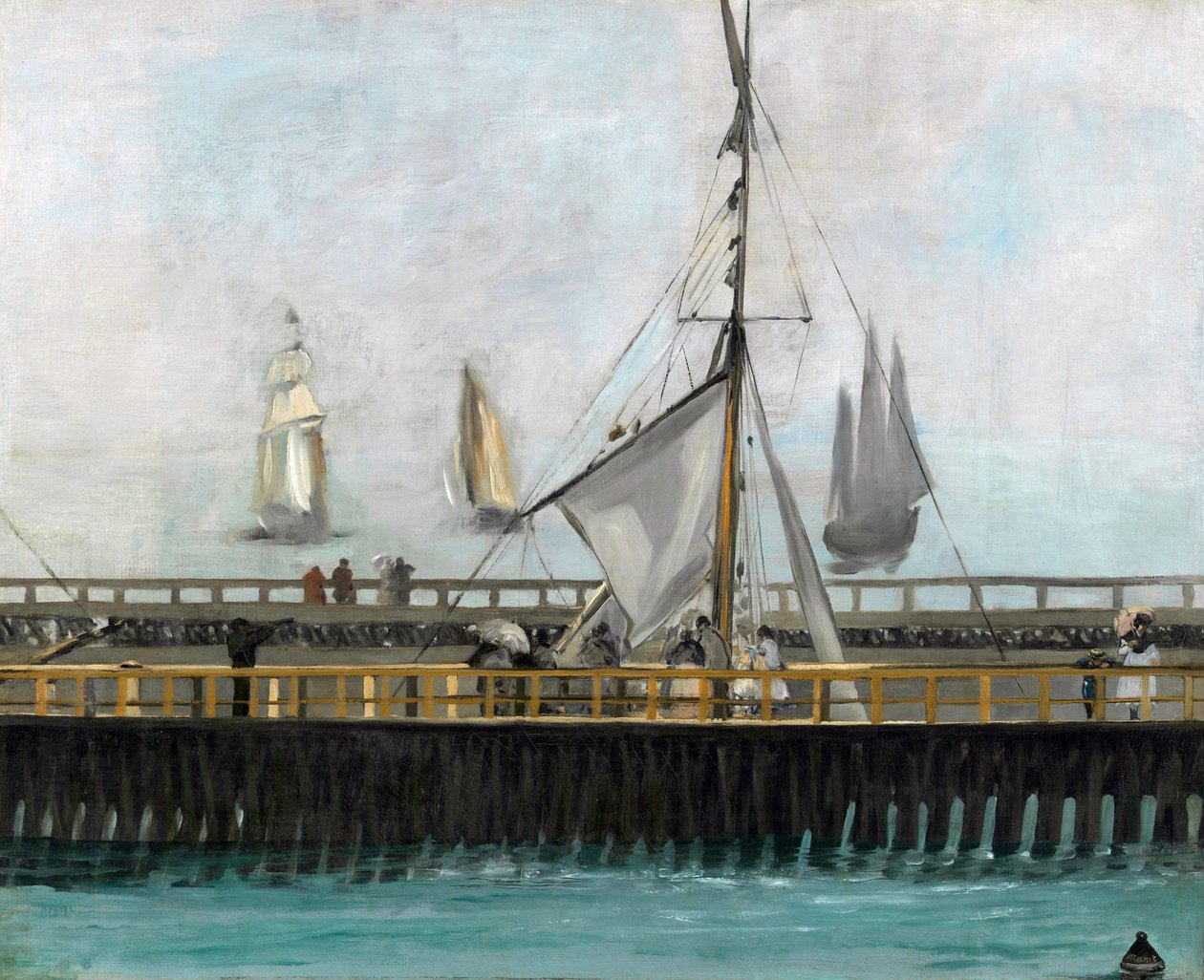 ""L'embacadere a Boulogne sur Mer"" (bryggen i Boulogne-sur-Mer) Maleri av Edouard Manet (1832-1883) 1868 Van Gogh-museet, Amsterdam av Édouard Manet