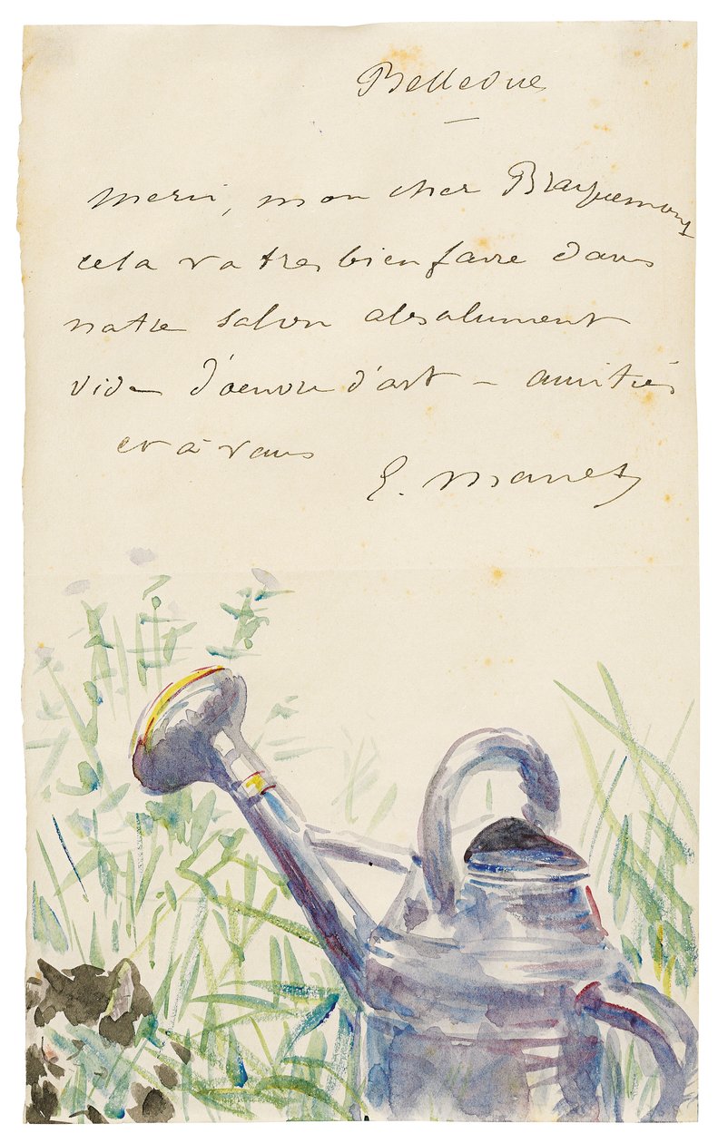 Brev til Félix Bracquemond, oktober 1880 av Édouard Manet