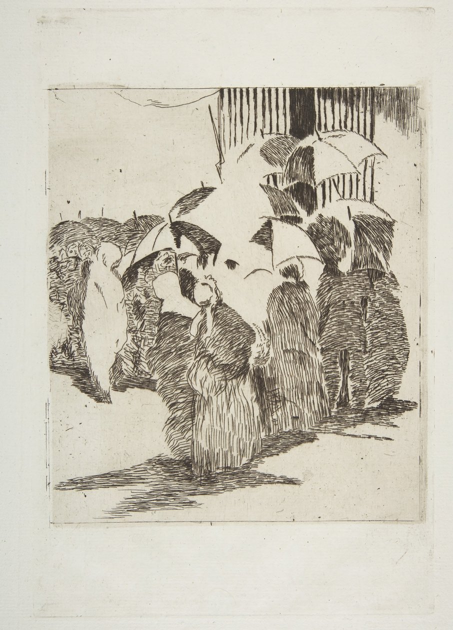 Kø foran slakterbutikken, 1870-71. av Édouard Manet