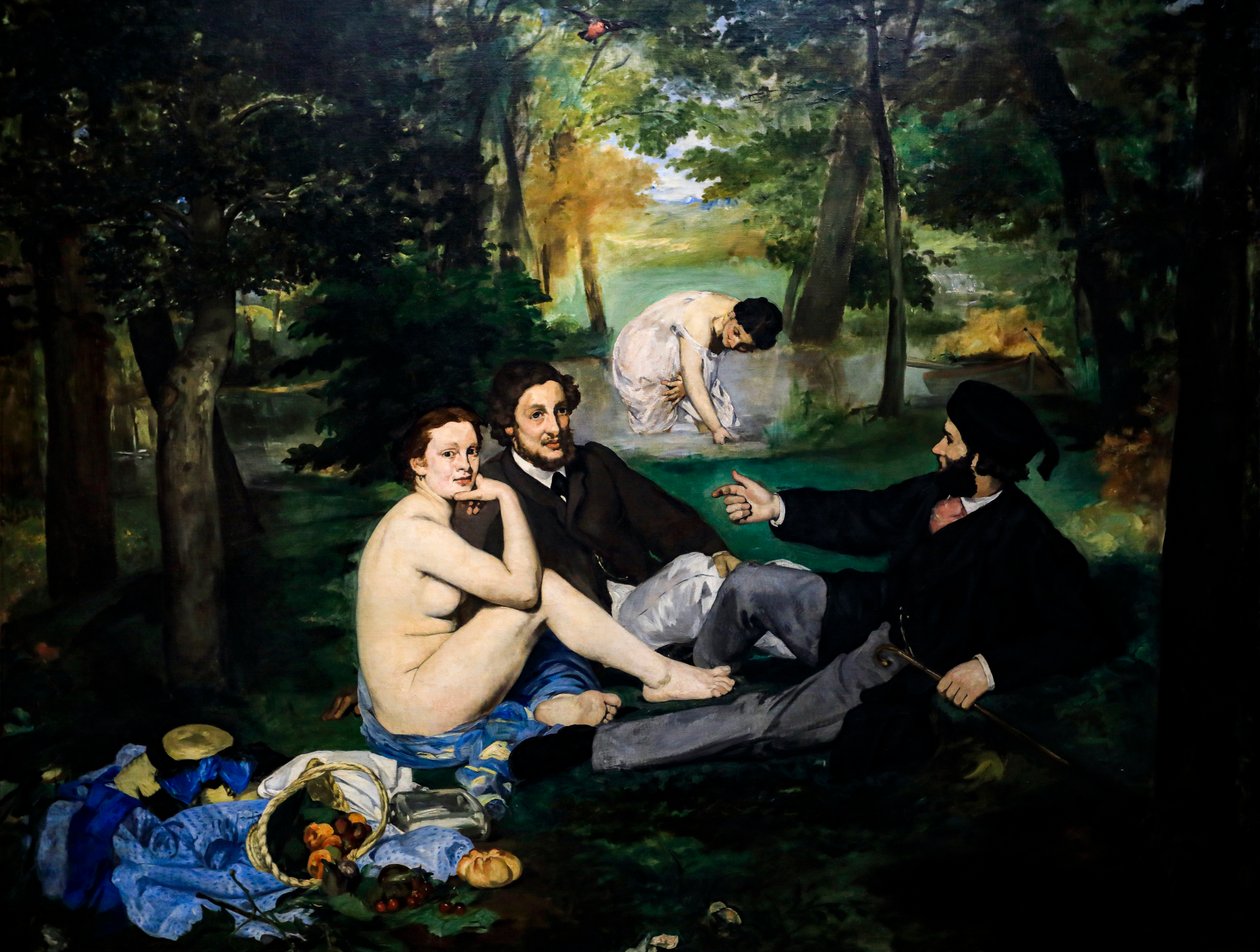 Lunsj på gresset også Bading deretter Den firkantede delen av Édouard Manet