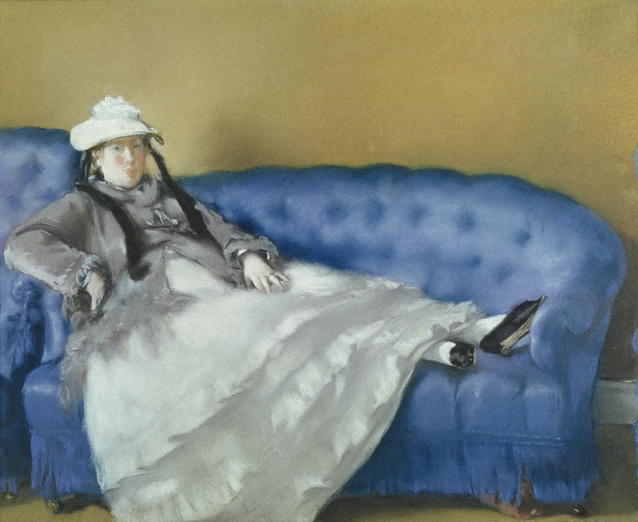 Madame Manet på en blå sofa, 1874 (pastell på papir) av Édouard Manet